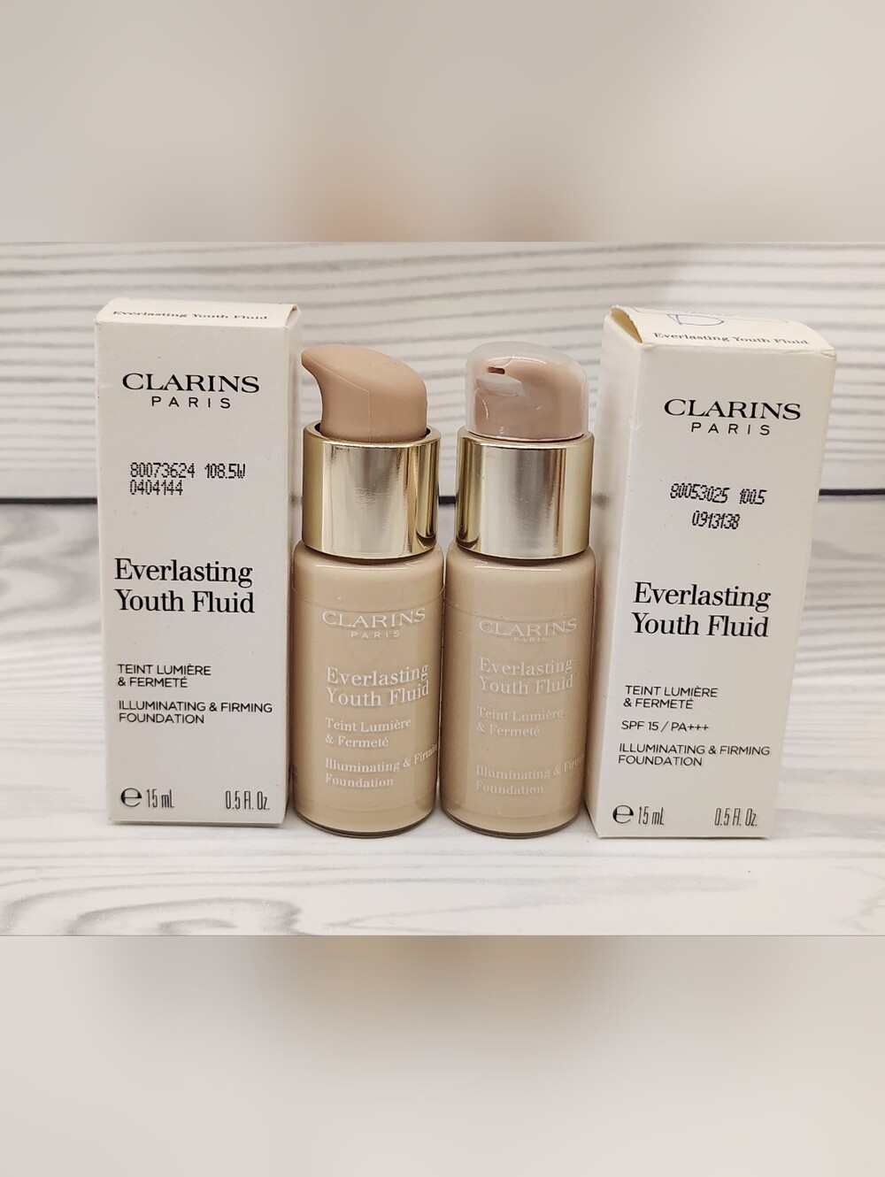 Clarins Everlasting Youth Fluid Skin Foundation Makeup 100 & 100.5W